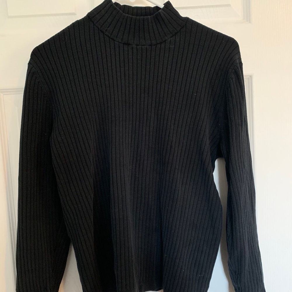 Black Turtle Neck Top Ling Sleeve